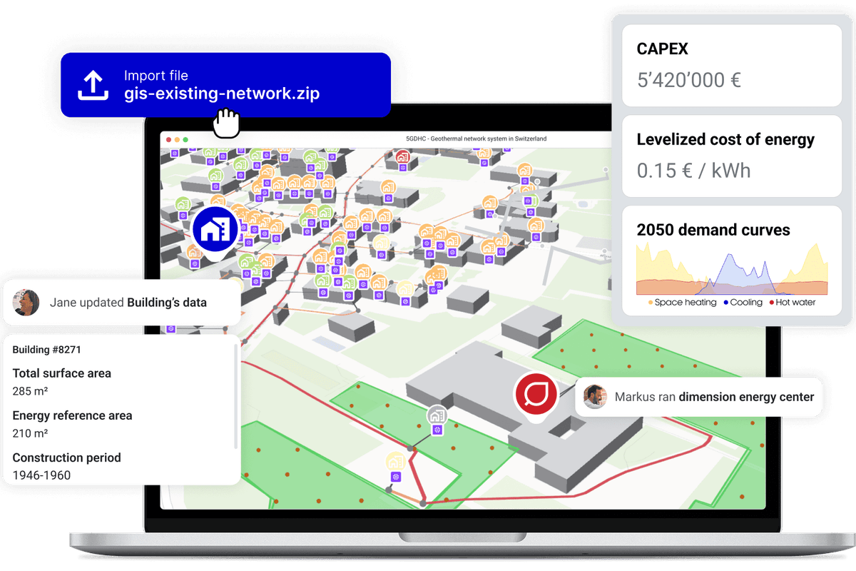 Planeto network design interface